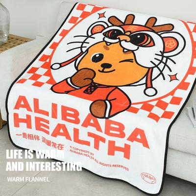 China Folded Nap Blanket Air Conditioning Quilt Children's Student Cartoon Blanket Flannel Printed Blanket for sale