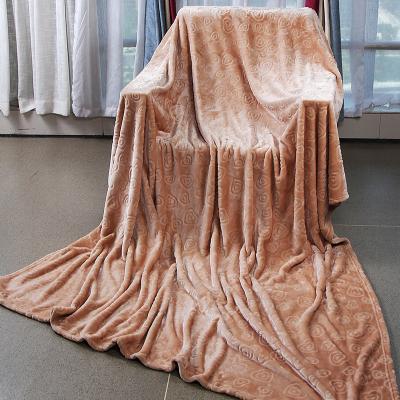 China Wholesale New Product Folded Modern Dyed Cut Flower Flannel Blanket Travel Warm Blanket Blanket for sale