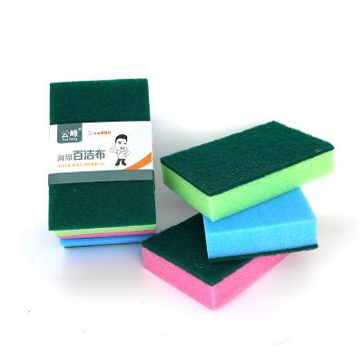 China Sustainable Eco Friendly Magical Dry Washing Dish Scrubber Self Cleaning Gum Net Sponge And Scrubbing Pads for sale