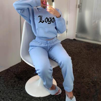 China Anti-Smell Factory Private Label Sweat Suits Custom Logo Jogging 2 Piece Set Suits Woman Tracksuits Women Jogging Custom Jogger Sets for sale