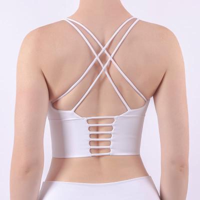 China Breathable Chest Wrap Sleeveless Yoga Vest Yoga Vest Women Gym Sports Wireless Bra Top Women Tie Backless for sale