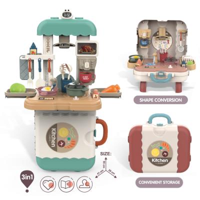 중국 New Toy Preschool Toy Kitchen Set Kids Toy Play House Kindergarten Cooking Play Set Toys For Girls 3in1 Kitchen Toy Set 판매용