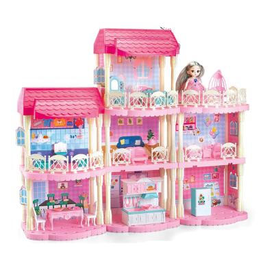 China Toy Amazon Products cartoon sale like cakes2021 hot new toys play house barbie girl Doll House kids villa costume DIY factory wholesale for sale