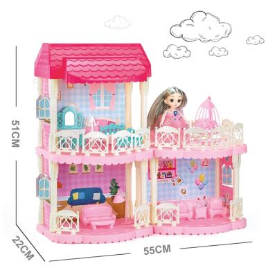 Cina Cartoon Toy 2021 New Toys Play House Kids Barbie Doll House For Girls DIY Villa Costume in vendita