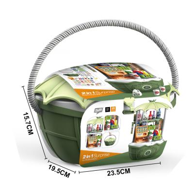 中国 Plastic 2 IN 1 Home Supermarket Set Pretend Play Toy Set For Kids Mini Shopping Trolley Toy 販売のため