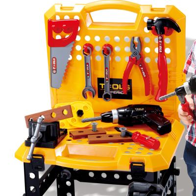 China TOY Plastic Construction Workshop Pretend Play Set Children DIY Tool Workbench Model Toy Kids Tool Toys for sale