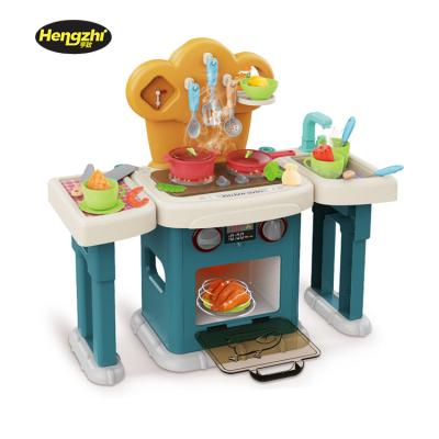 China Plastic Cheap Price Intelligence Kitchen Toys DIY Toys Set Folding Kitchen Toy Sets for sale