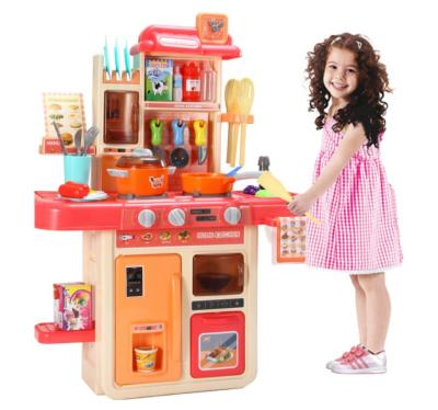 China Funny Toy Children Spray Cooking Pretend Play Set Kitchen Educational Toys with Light, Music and Change Color Food for sale