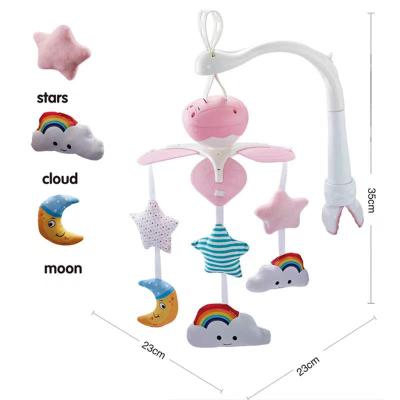 China New Cartoon Animal Crib Inflatable Music Crib Ring Baby Crib Rotating Mobile Bedside Plush Toy for sale