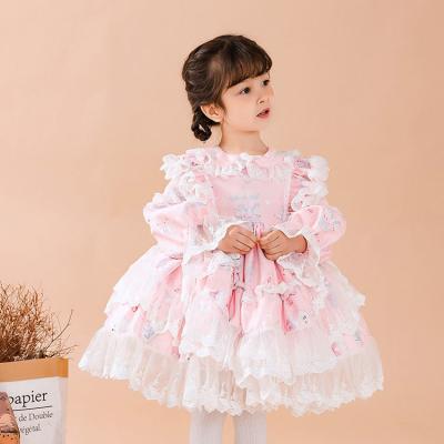 China Wholesale Washable Autumn Winter Long Sleeves Baby Girl Spring Design Fashion Boutique Spanish Dress for sale