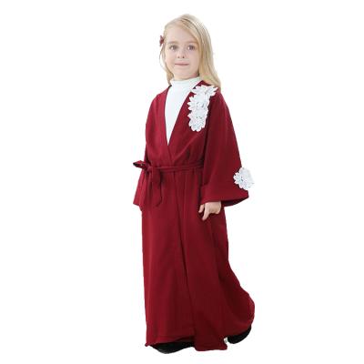 China Breathable Arabian Muslim Islamic Manufacturer Kids Clothing Girls Long Robe Gown for sale