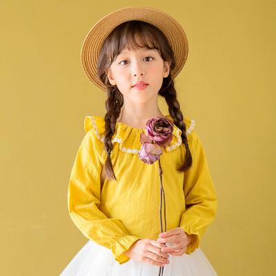 China Lovely Breathable Spring Skin-Friendly Fabric Cotton Girls Kids Top 100% OEM Shirt Blouse for sale