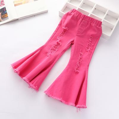 China Wholesale Breathable Spring Toddler Pants Kids Bell Bottoms Fashionable Flare Jeans For Kids Girls Flare Jeans for sale