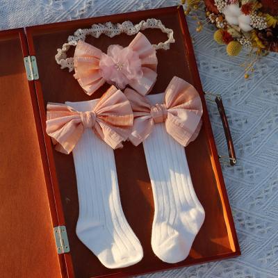 China Wholesale Fashionable Breathable Newborn Baby Socks Soft Cotton Bow Sock For Girls for sale