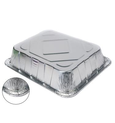 China High Quality Eco-friendly Disposable Food Grade Rectangle Aluminum Foil Food Baking Tray for sale