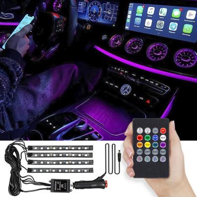 China PVC Shell 4 Lamp Trim With 9 Light Voice 5050SMD Ambient Light (Cigarette Lighter) APP Colorful Remote Control Car for sale