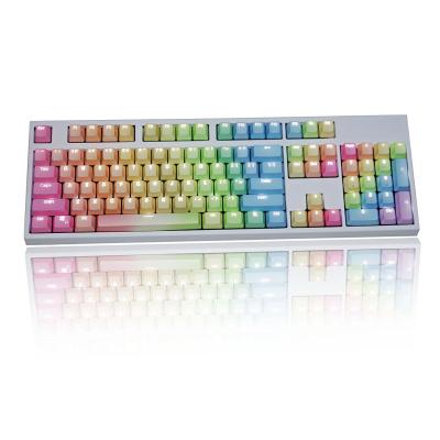 China Computer Keyboard 104 PBT Doubleshot Immersion-Dye Gradient Keycaps Set OEM Profile For Mechanical Gaming Keyboard Blue/Cyan/Pink/Rainbow Keycaps for sale