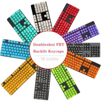 China Computer Keyboard 104+2 OEM Profile PBT Doubleshot Backlit Keycaps Set DIY Themes For Mechanical Gaming Keyboard GK61/68/87/104 Keys for sale