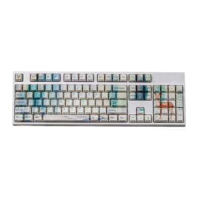 China Computer Keyboard 108 Keycaps PBT 5 Faced Dye-Substrated Cherry MX Profile GK61 Compatible 87 104 108 Mechanical Keyboards (Winter Expensive) for sale