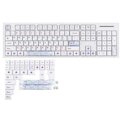 China Pokemon Computer Keyboard 104+34 Full XDA Keycaps Set PBT 5 Faced Dye-subbed Japanese Legends Compatible with Mechanical Keyboards (Alolan Vulpix) for sale