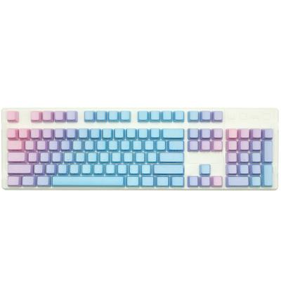 China Computer Keyboard 104 PBT Dip-Dye Gradient Keycaps Set Side Legends Laser Carving OEM Profile For Mechanical Gaming Keyboard for sale