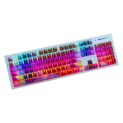 China OEM Profile 108 ABS Backlit Doubleshot Keycaps for Mechanical Keyboard Layout Water-transfer Printing ASIN MX - Rainbow Sky for sale