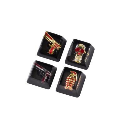 China Computer Keyboard Dropshipping Craftsman Custom Resin Cool ESC Key Tops For Size Mechanical Stereoscopic Relief Keyboard R4 Gun Skull Gold Pomegranate for sale