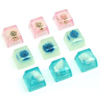 China Computer Keyboard Drop Ship Cool Clear Resin Keycap Craftsman ESC Keycap For Cherry MX Switch Mechanical Keyboard R4 Size for sale