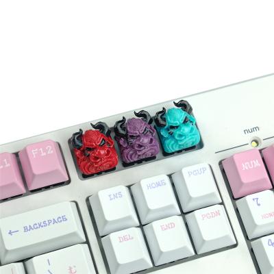 China Cool Computer Keyboard Dropshipping Resin Keycap Craftsman ESC Keycaps For Cherry MX Switch Mechanical Keyboard Relief Taurus Stereoscopic Head for sale