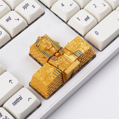 China Computer Keyboard 4 in 1 Craftsman Resin Key Top Arrow for Egyptian Pharaoh Gold Pyramid Mechanical Stereoscopic Relief Keyboard for sale