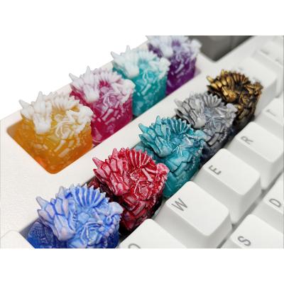 China Cool Computer Keyboard Dropshipping Resin Keycap Craftsman ESC Keycaps Translucent/Opaque For Cherry MX Switch 3D Dragon Bone Mechanical Keyboard for sale