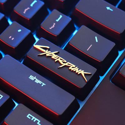 China Computer Keyboard Dropship 1pc Craftsman Zinc Alu Alloy Custom Metal Keycaps For Mechanical Keyboard Knockout Cyberpunk Gaming Above R4 Size for sale