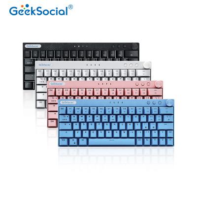 China GS61 60% RGB Wireless Backlit Mechanical Gaming Keyboard Outemu Switch 3 in 1 Connection BT 5.0 Radio Keyboards with Button for sale