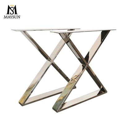 China Modern Premium Factory Furniture Accessories Stainless Steel Metal Table Legs X Shaped for sale