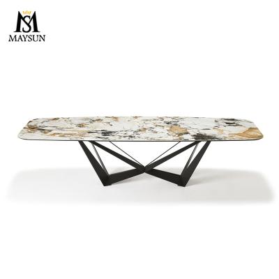 China Customized Creative High-end Customized Rock Dish Nordic Luxury Household Rectangular Dining Table for sale