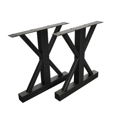 China Modern Metal Black Matte Iron Painting Style Outlet Factory Dining Table Legs/Durable Table Bases for sale