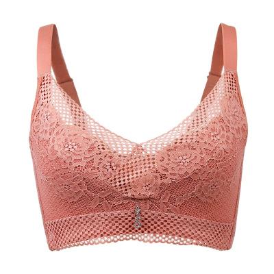 China Sexy Seamless Full Coverage Ladies Bust Lace Wireless Big Bras For Women Plus Size for sale