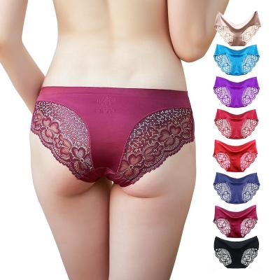 China Free Samples Antibacterial Wholesale Underwear Lycra Seamless Lycra Sexy Ripe Printed Women's Silk Panties for sale