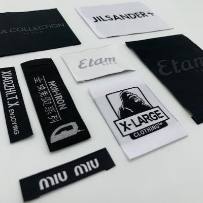 China Sustainable Custom Personal Apparel Brand Design Logo Printing Garment Woven Labels for sale