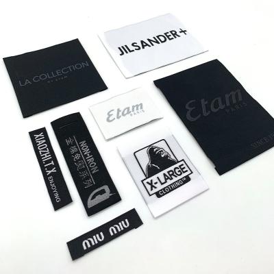 China Sustainable Custom Private Label Apparel Cotton Material Clothing Labels /silk Screen Clothing Labels for sale