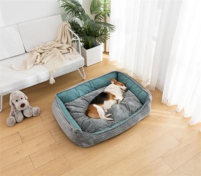 China Removable Comfortable Soft Washable Cat Bed Plush Dog Bed Removable Blanket Pet Cushion for sale