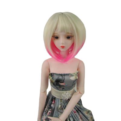 China Bob Cut Doll Short Cute Pixie Cut Wig Heat Resistant Synthetic Straight Bob Wig BJD New Design Natural Wigs for sale