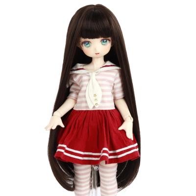 China Silky Straight Chinese Factory Ready To Ship Cute Wigs Children And Doll Adult Wigs High Level Soft Silk Bjd Low Wig for sale