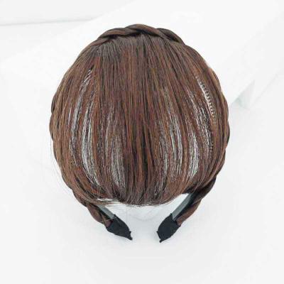 China Fashion Air Flat Hits Low MOQ 3pcs Wigs Wholesale Price High Temperature Synthetic Hair Wigs Headband Wig for sale