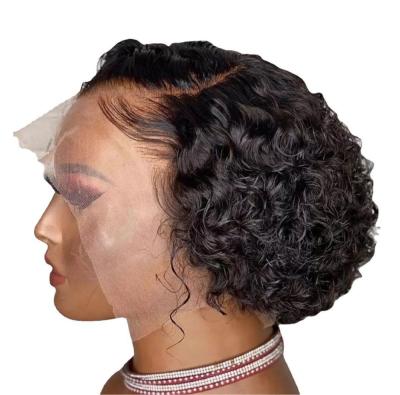 China Synthetic Pixie Cut Style Curl Hair Western Afro Wigs Pixie Cut Short Hair Wig High Temperature Wire Black Wigs for sale