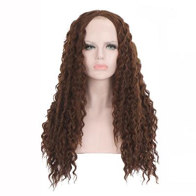 China Water Wave Ready to Ship Transparent Hand-Tied Swiss Wig Lace Headband Wigs Soft Smooth Natural Synthetic Hair Wigs for sale