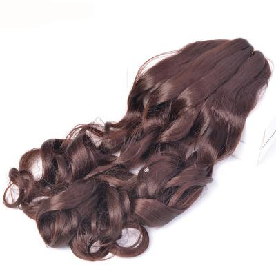 China I-Tip French Hair Style 24 Inch Spiral Curl Bulk Wigs Loose Knotless Crochet Wave Wig Band Braided Hair Extensions for sale