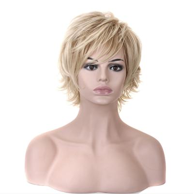 China Pixie Cut Blonde Synthetic Hair Wholesale Pixie Cut Short Bob Wig for sale