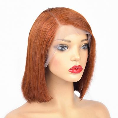 China T Piece Wigs Silky Straight Orange Hair Lace Front Factory Price Wholesale Wig Bob Pixie Cut Short Hair Wig for sale