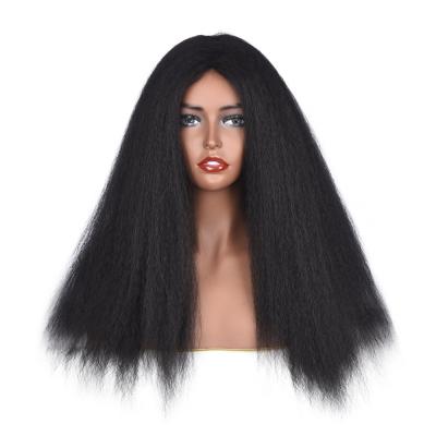 China Yaki Afro Style Middle Part Yaki Wigs Long Curly 360 Frontal Wig Colored Factory Multiple Cheap Wigs For Black Women for sale